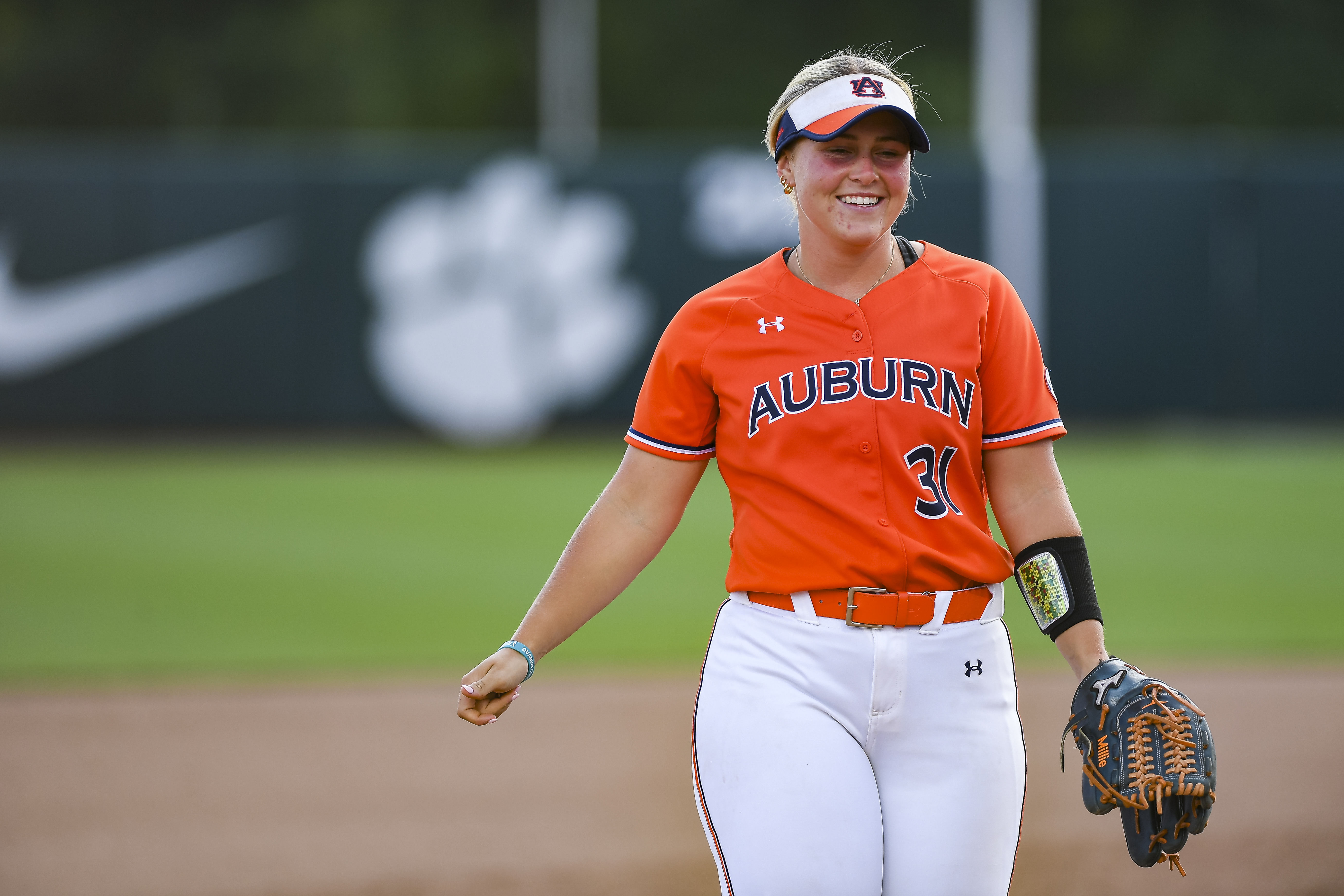 Auburn smiling